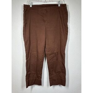 Cabi Pants Womens 10 Brown Cropped Stretch Straight Leg Style 928 Casual Modern